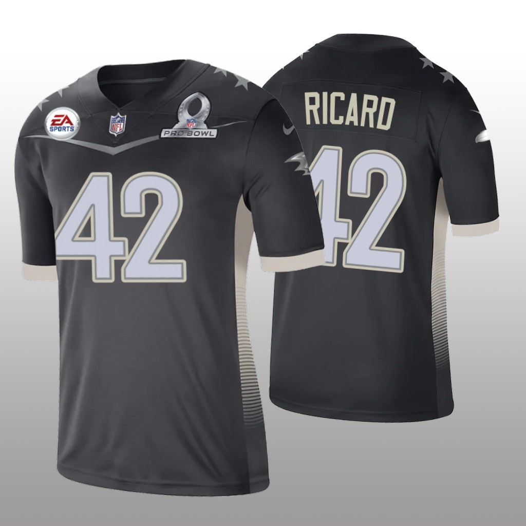 Baltimore Ravens Patrick Ricard Anthracite Jersey 2021 AFC Pro Bowl Game - Men's