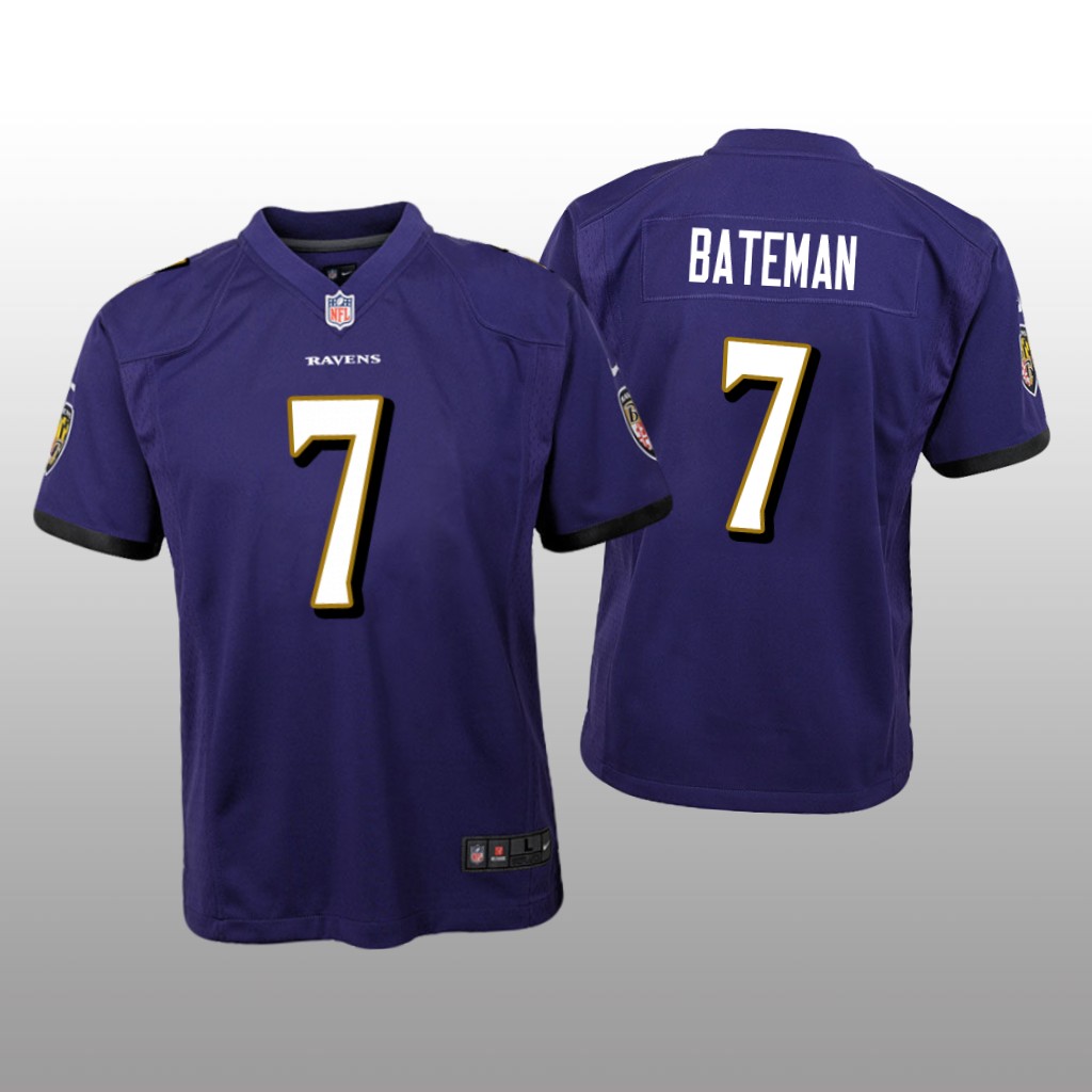 Baltimore Ravens Rashod Bateman Purple Jersey Game - Youth