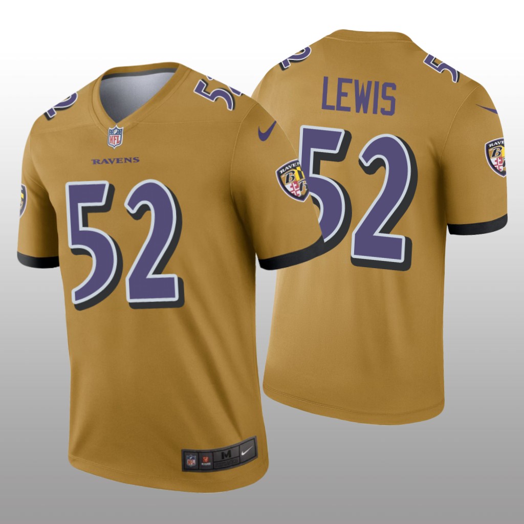 Baltimore Ravens Ray Lewis Gold Jersey Inverted Legend - Men's