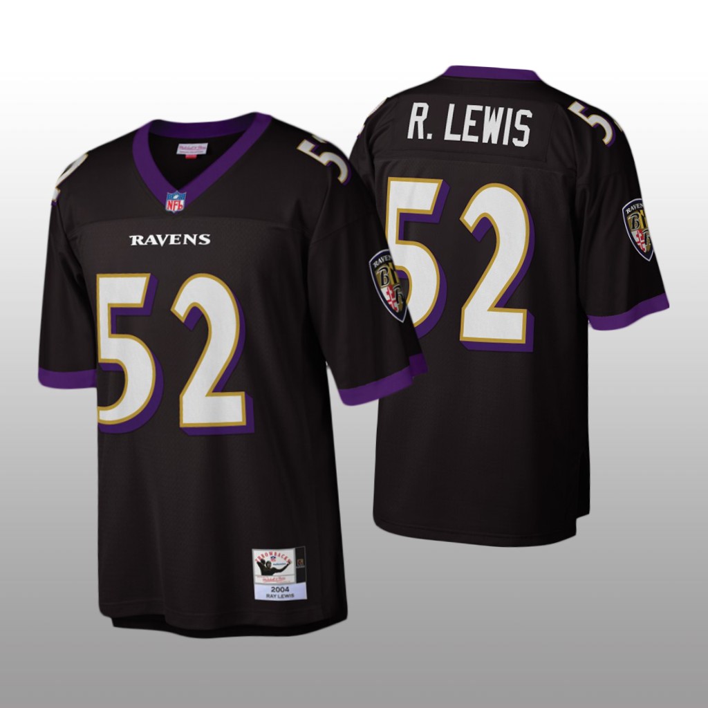 Baltimore Ravens Ray Lewis Mitchell & Ness Black Throwback 2004 Jersey - Men's