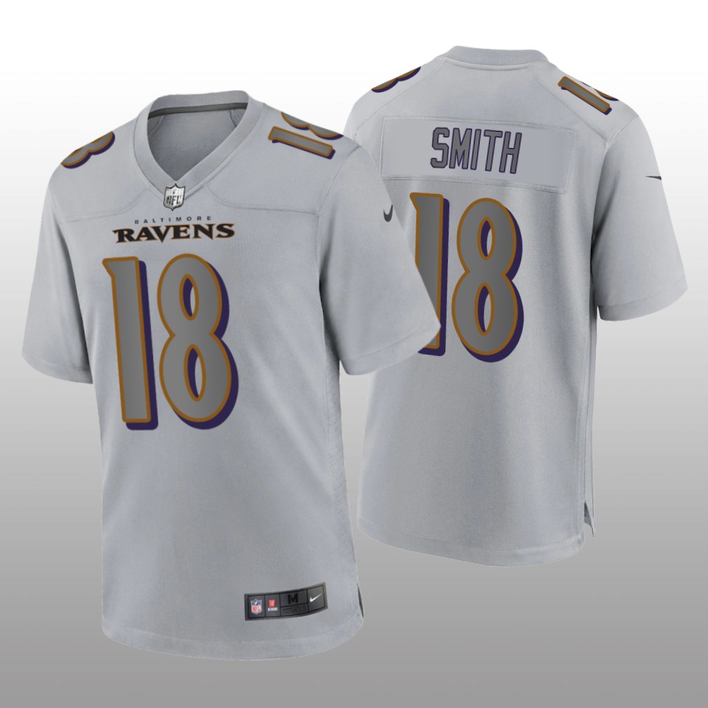 Baltimore Ravens Roquan Smith Gray Jersey Atmosphere Fashion Game - Men's
