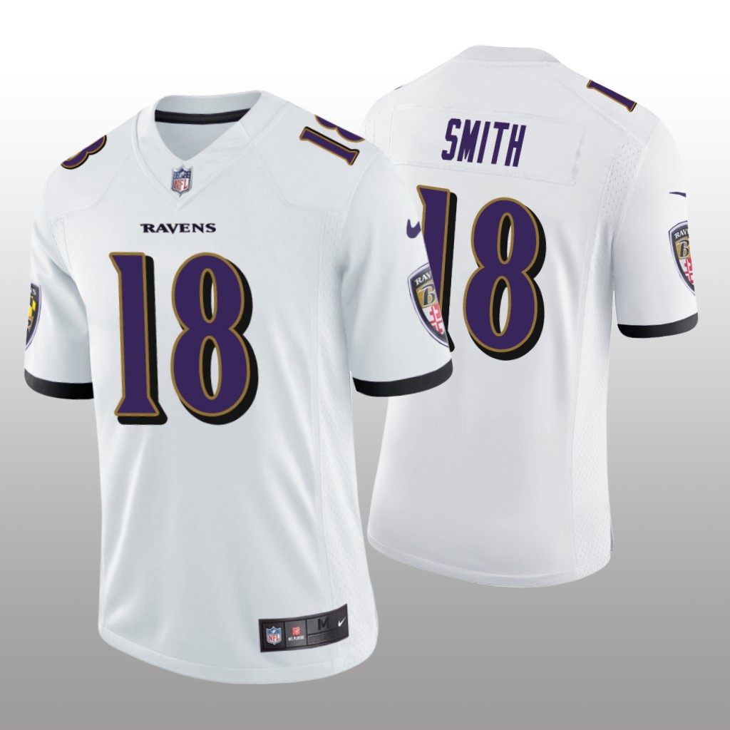 Baltimore Ravens Roquan Smith White Jersey Vapor Limited - Men's