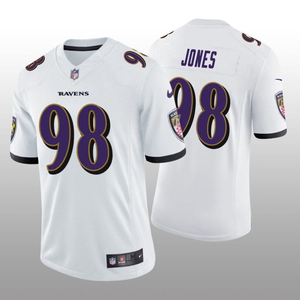 Baltimore Ravens Travis Jones White Jersey Vapor Limited - Men's