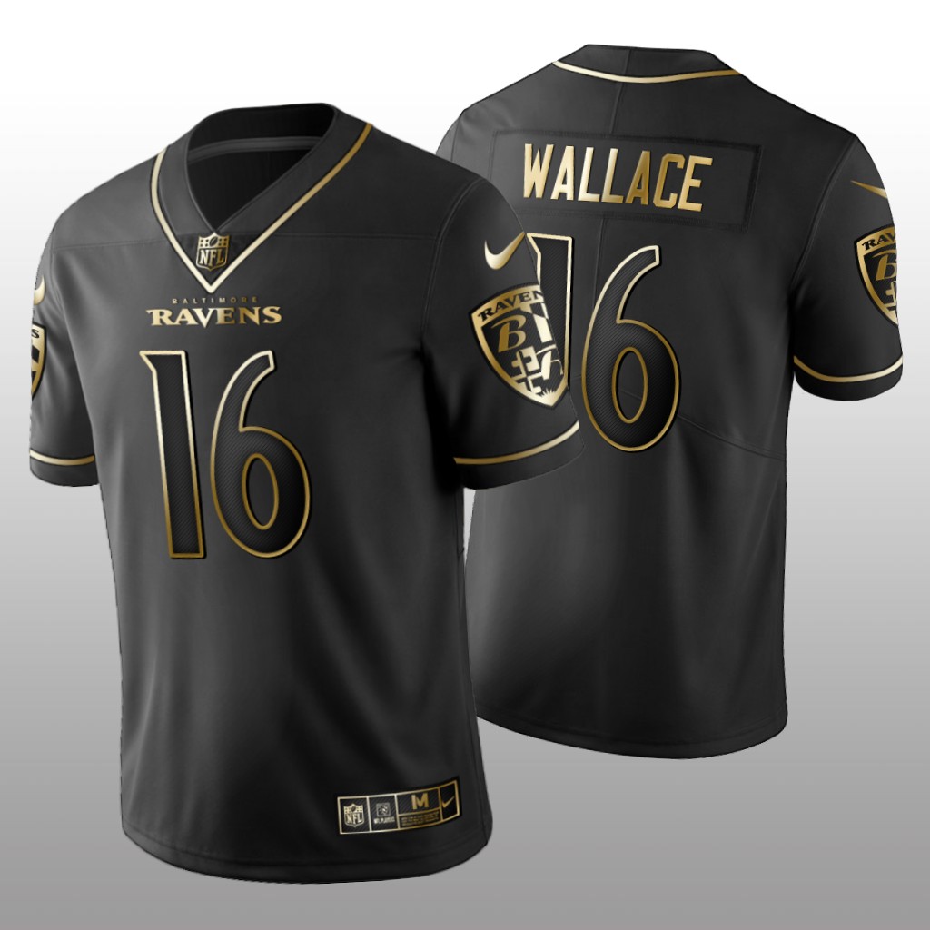 Baltimore Ravens Tylan Wallace Black Jersey Golden Edition Men's