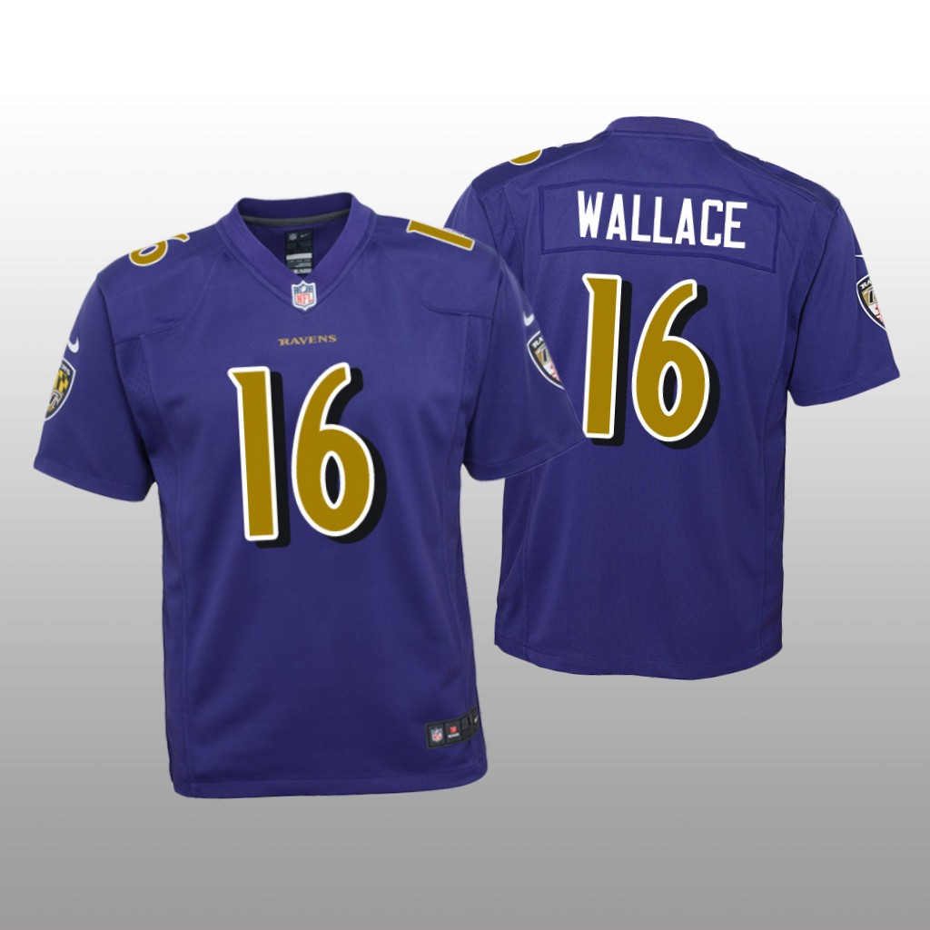 Baltimore Ravens Tylan Wallace Purple Jersey Color Rush Game - Youth