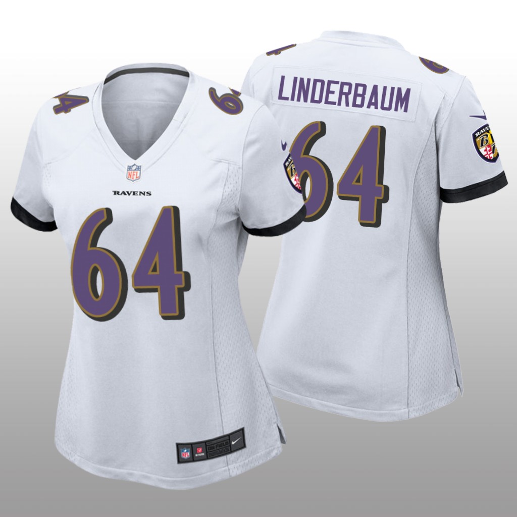 Baltimore Ravens Tyler Linderbaum White Jersey Game - Women's