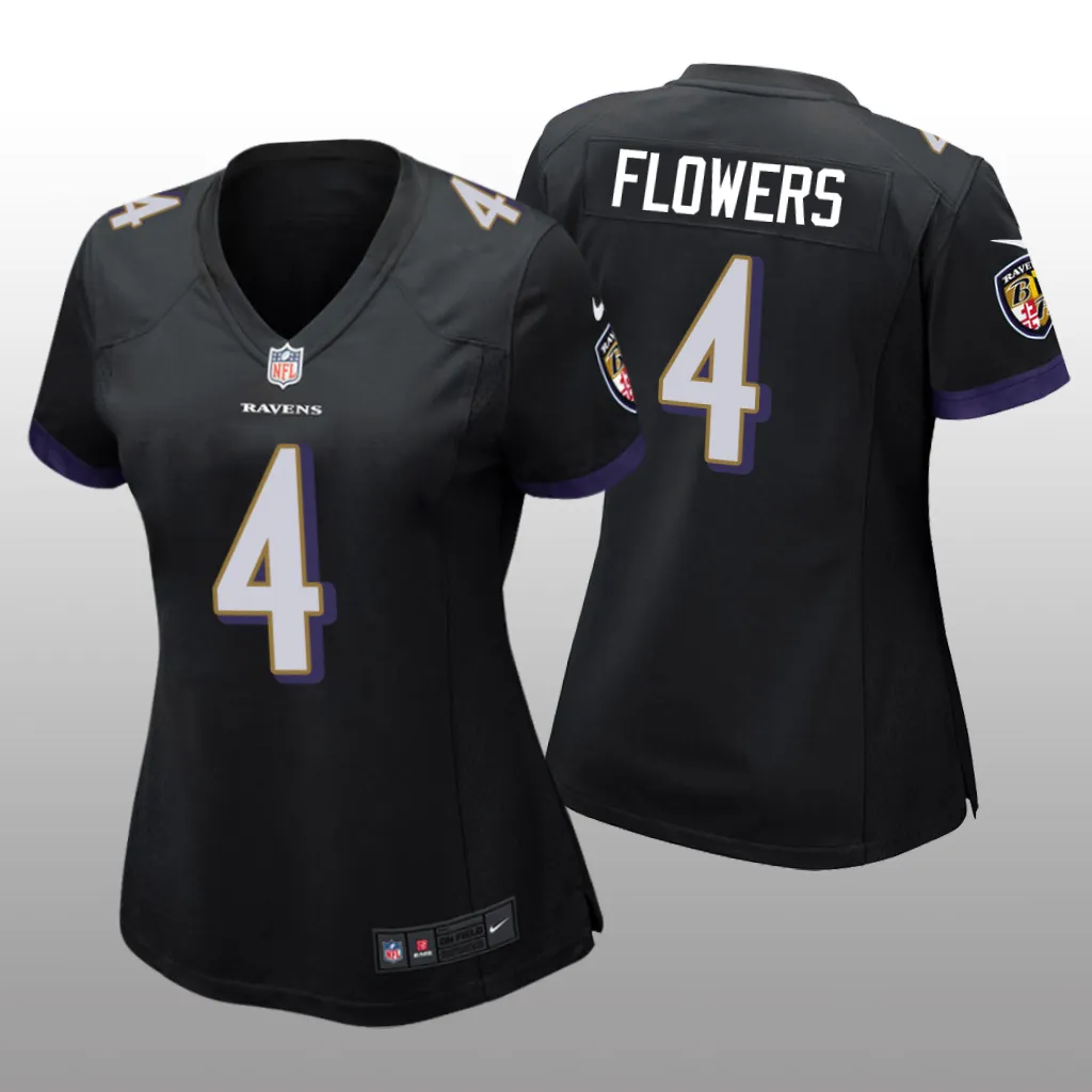 Baltimore Ravens Zay Flowers Black Jersey Game - Women's