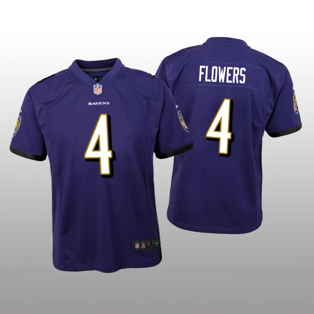 Baltimore Ravens Zay Flowers Purple Jersey Game - Youth