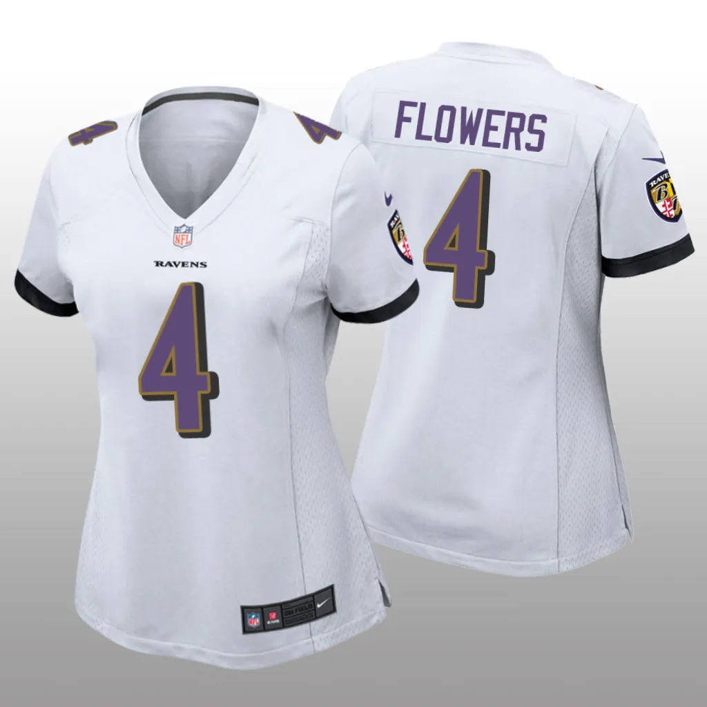Baltimore Ravens Zay Flowers White Jersey Game - Women's