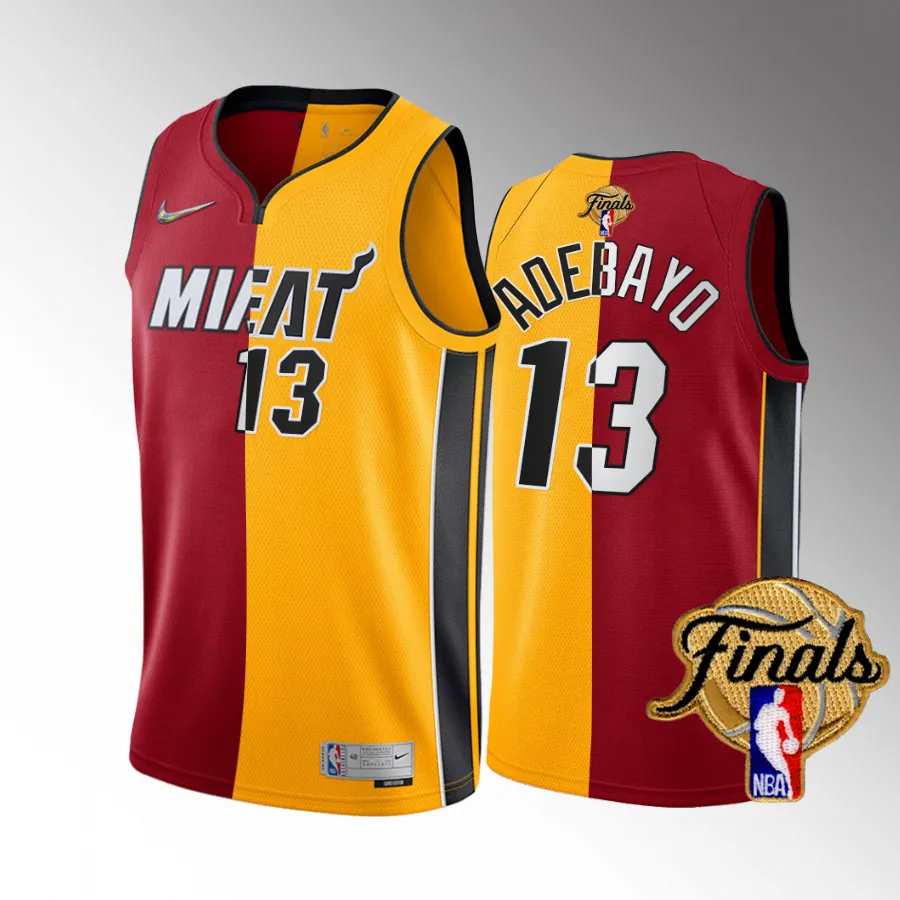Bam Adebayo Miami Heat 2023 Eastern Conference Champions Red Yellow #13 Split Jersey Men