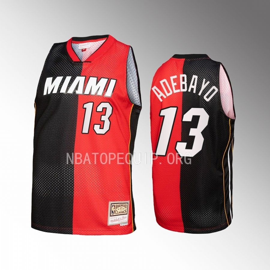Bam Adebayo Miami Heat Black Red Hardwood Classics Split Swingman #13 Jersey
