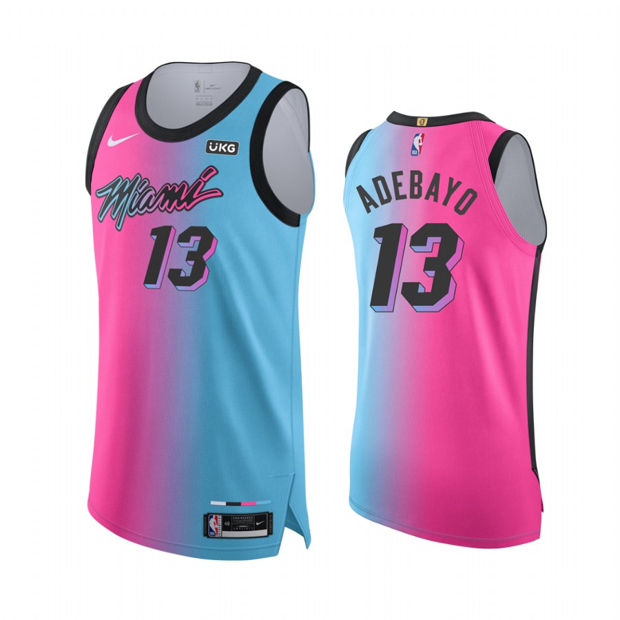 Bam Adebayo Miami Heat Blue Pink Viceversa 2020-21 Jersey City Edition