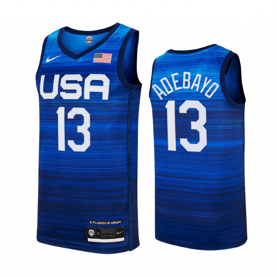 Bam Adebayo USA  #13 Blue 2021 Tokyo Olympics Away Jersey