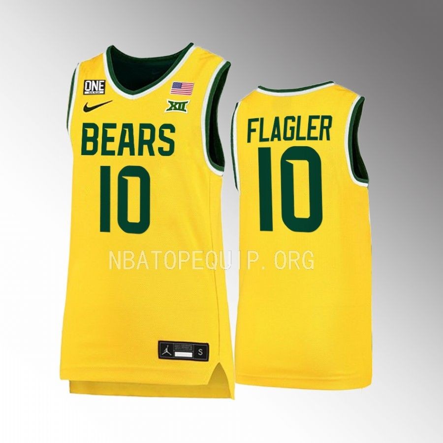 Baylor Bears Adam Flagler Jersey 2022-23 Alternate  Gold Uniform