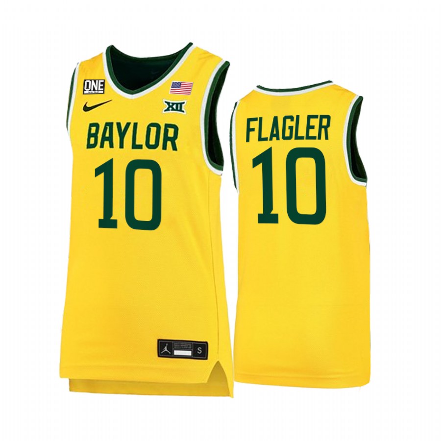 Baylor Bears Adam Flagler Jersey 2022 College  Gold Big 12 Uniform