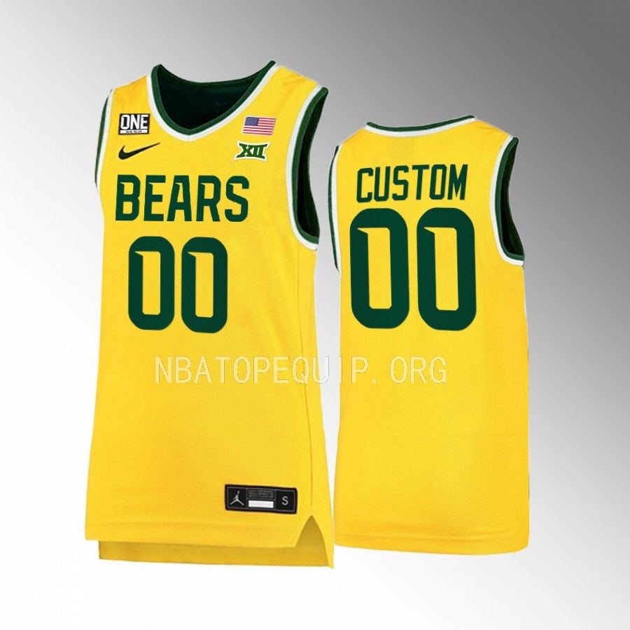 Baylor Bears Custom Jersey 2022-23 Alternate  Gold Uniform