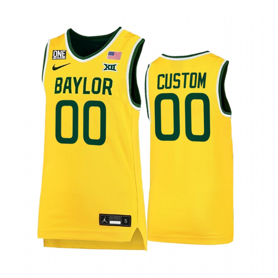 Baylor Bears Custom Jersey 2022 College  Gold Big 12 Uniform