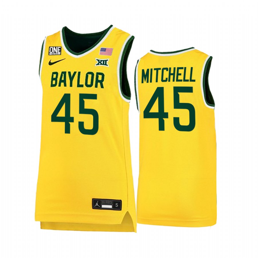 Baylor Bears Davion Mitchell Jersey College  Gold NBA Alumni Uniform