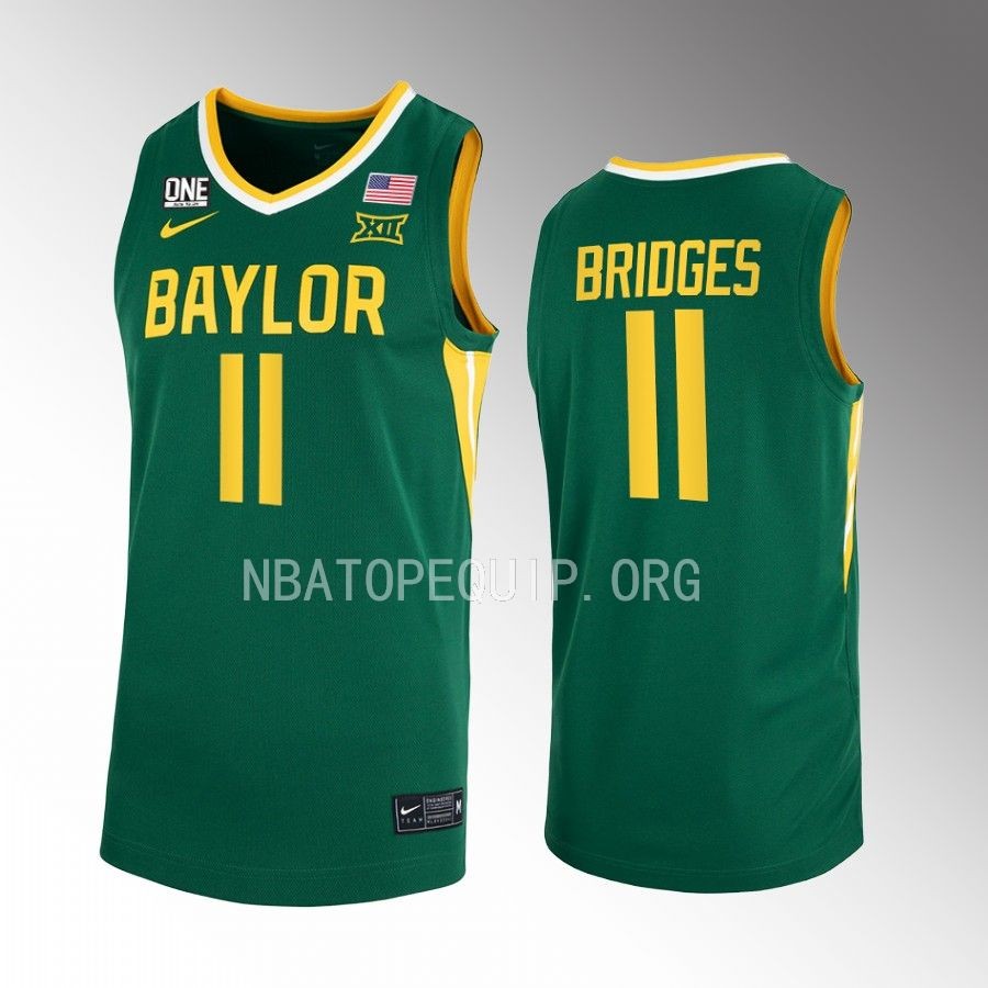 Baylor Bears Jalen Bridges Jersey 2022-23 College  Green Uniform