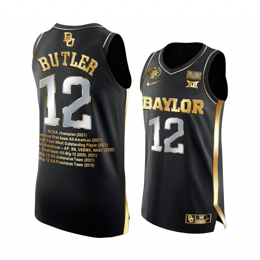Baylor Bears Jared Butler NCAA MOP 2021 Jersey Black Golden Special