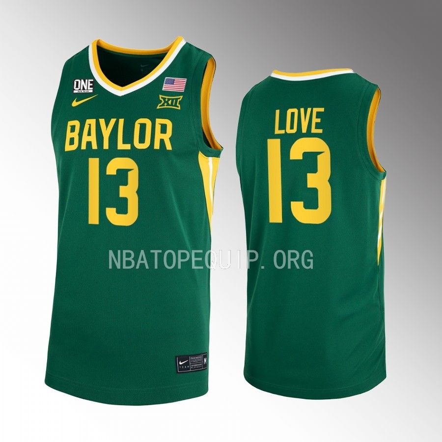 Baylor Bears Langston Love Jersey 2022-23 College  Green Uniform