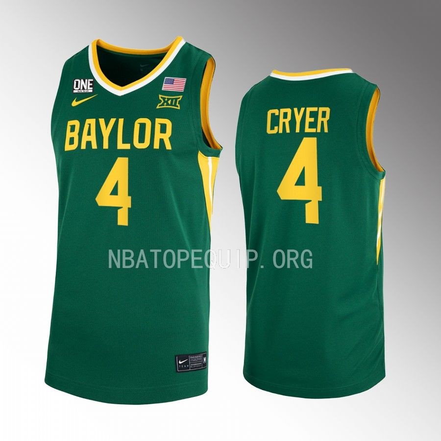 Baylor Bears LJ Cryer Jersey 2022-23 College  Green Uniform