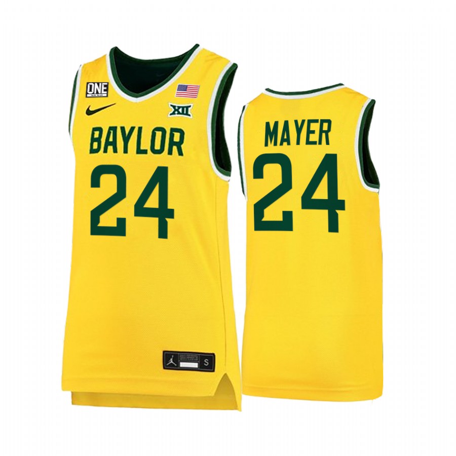 Baylor Bears Matthew Mayer Jersey 2022 College  Gold Big 12 Uniform
