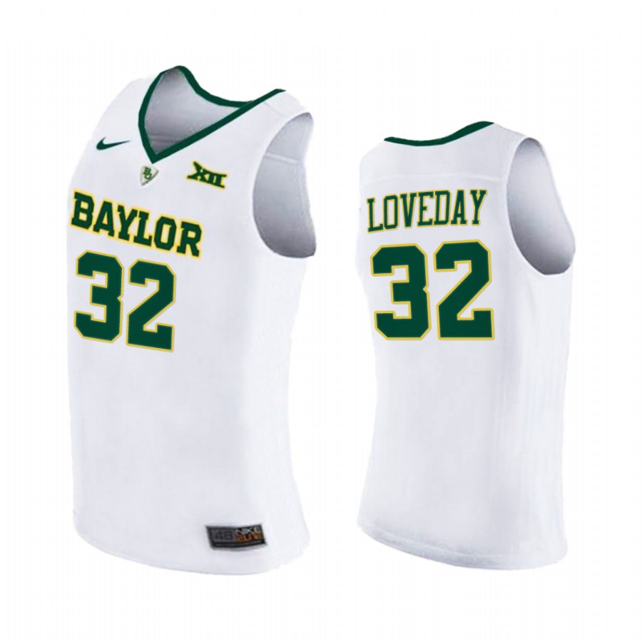 Baylor Bears Zach Loveday Jersey 2021 March Madness Elite 8 White
