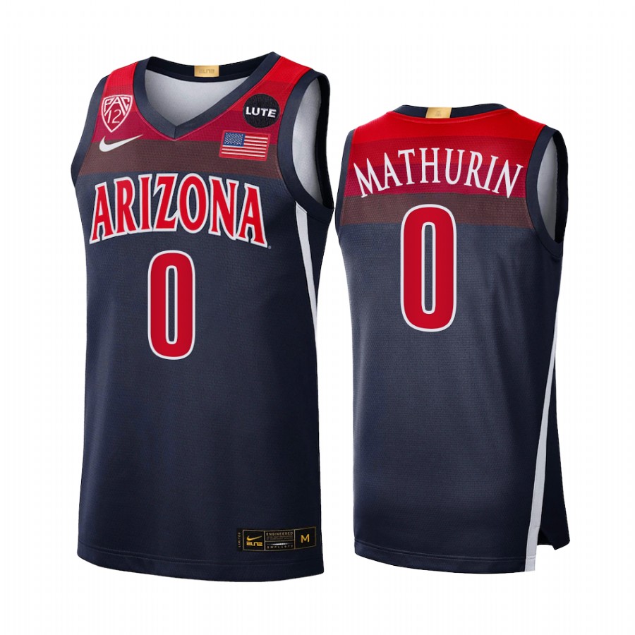 Bennedict Mathurin Arizona Wildcats Navy Jersey 2021-22 Elite Limited College