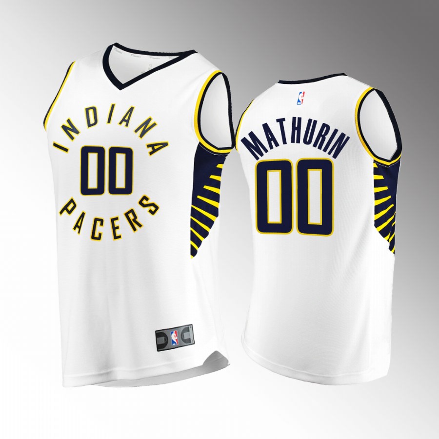 Bennedict Mathurin Pacers #00 White Jersey Fast Break  2022-23 Association Edition
