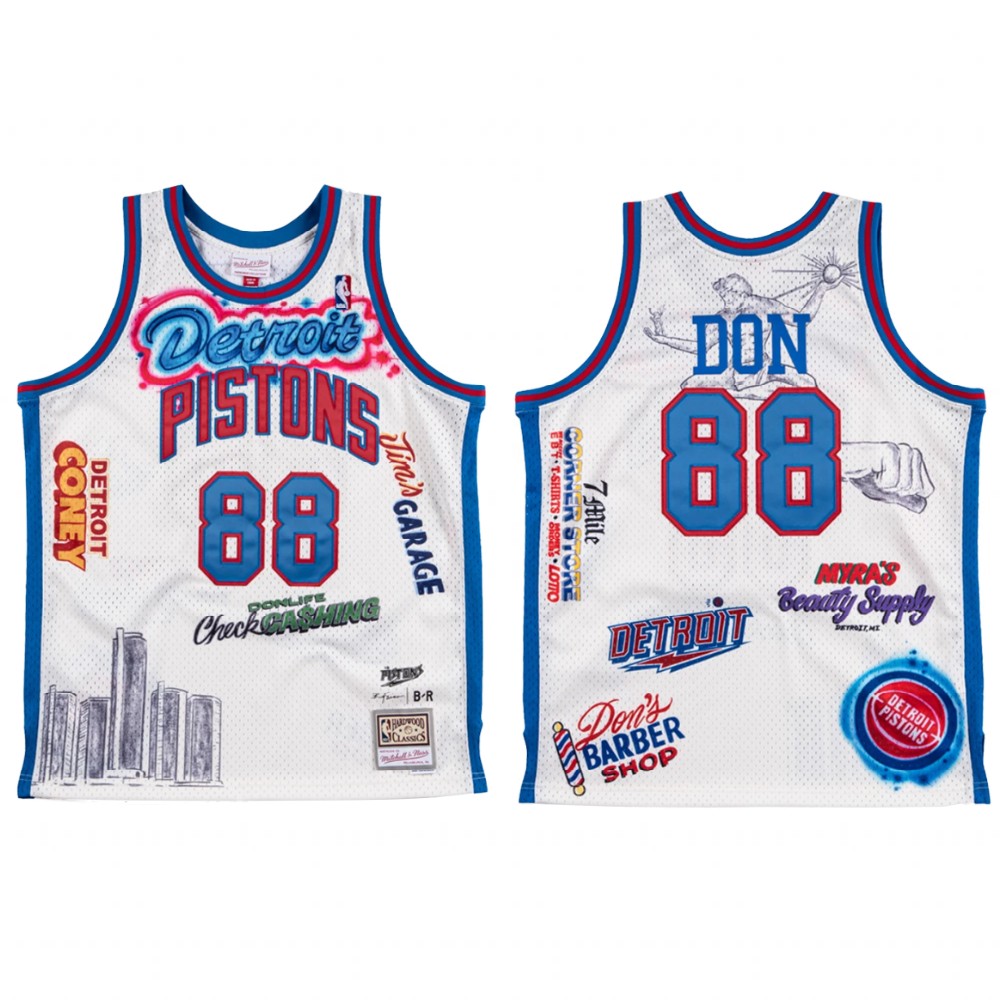 Big Sean X Detroit Piston Don #88 White Jersey Limited Edition