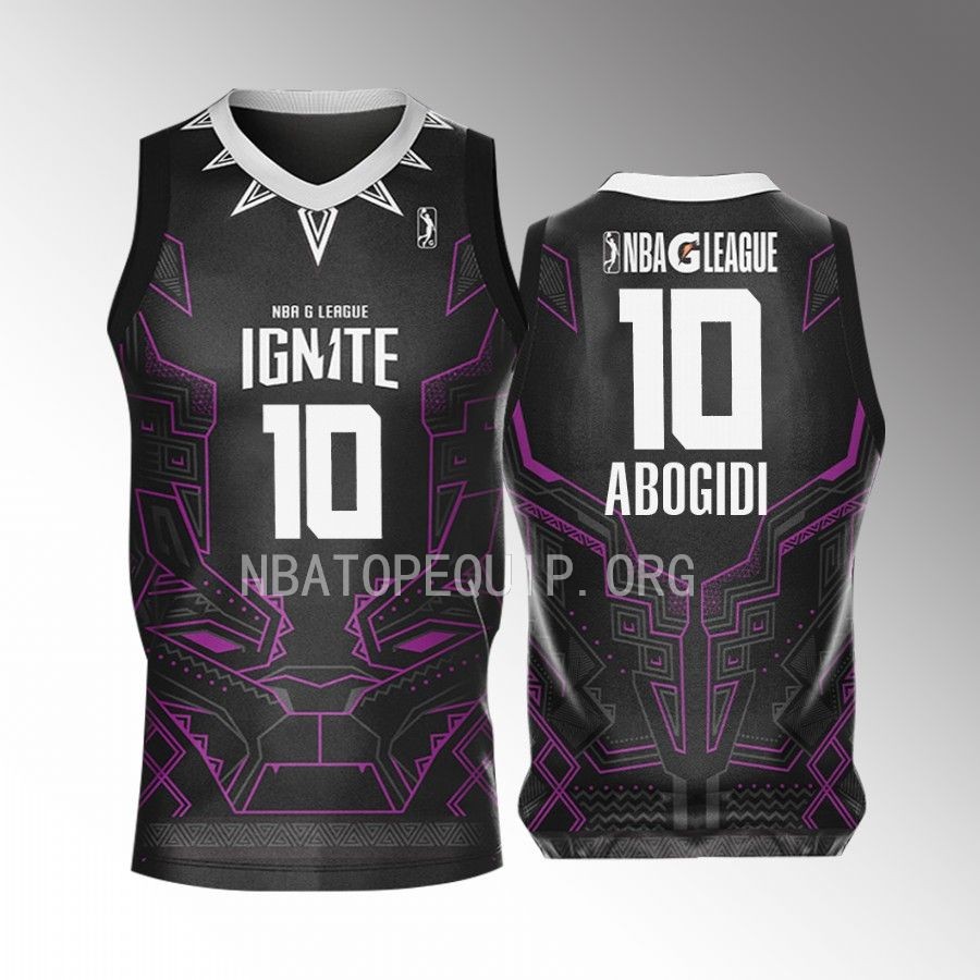 Black Panther Efe Abogidi NBA G League Ignite Black #10 Jersey Marvel Super Hero Day 2022
