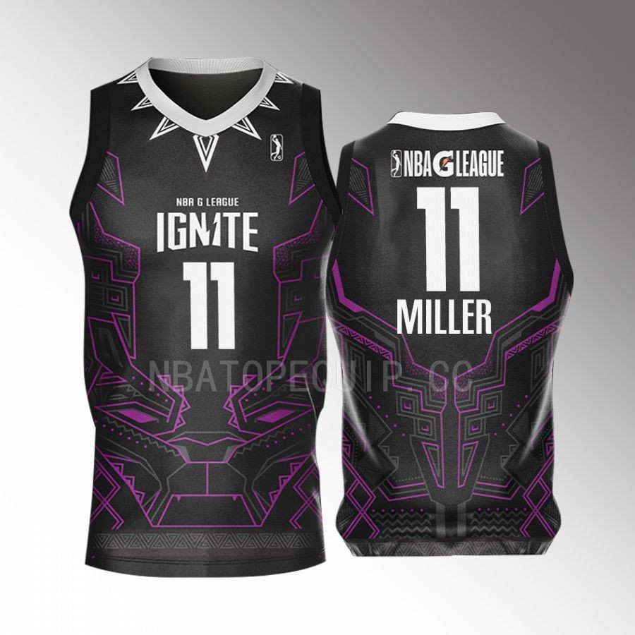 Black Panther Leonard Miller NBA G League Ignite Black #11 Jersey Marvel Super Hero Day 2022