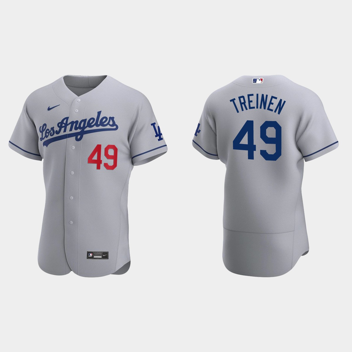 Blake Treinen #49 Los Angeles Dodgers Road Jersey - Gray