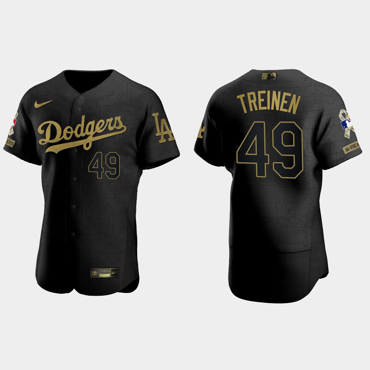 Blake Treinen Los Angeles Dodgers 2021 Salute to Service Jersey - All Black