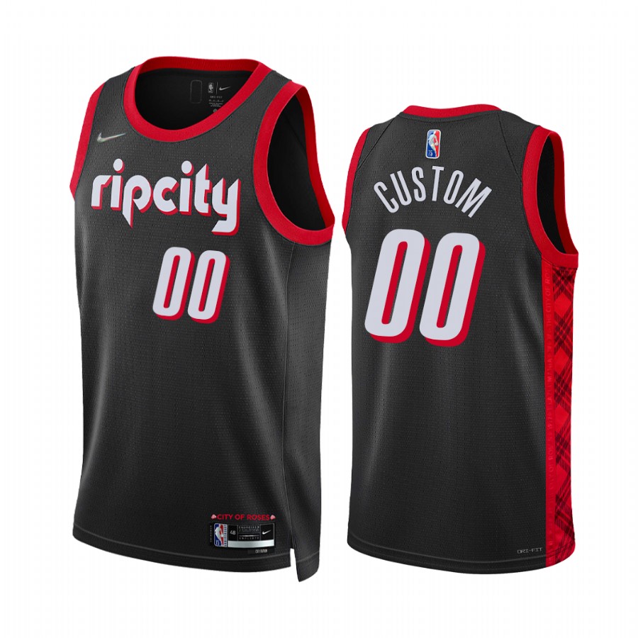 Blazers Custom City Edition Black 2021-22 Jersey 75th Season Diamond