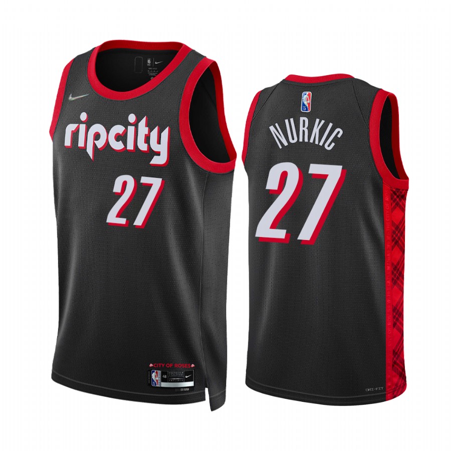 Blazers Jusuf Nurkic City Edition Black 2021-22 Jersey 75th Season Diamond