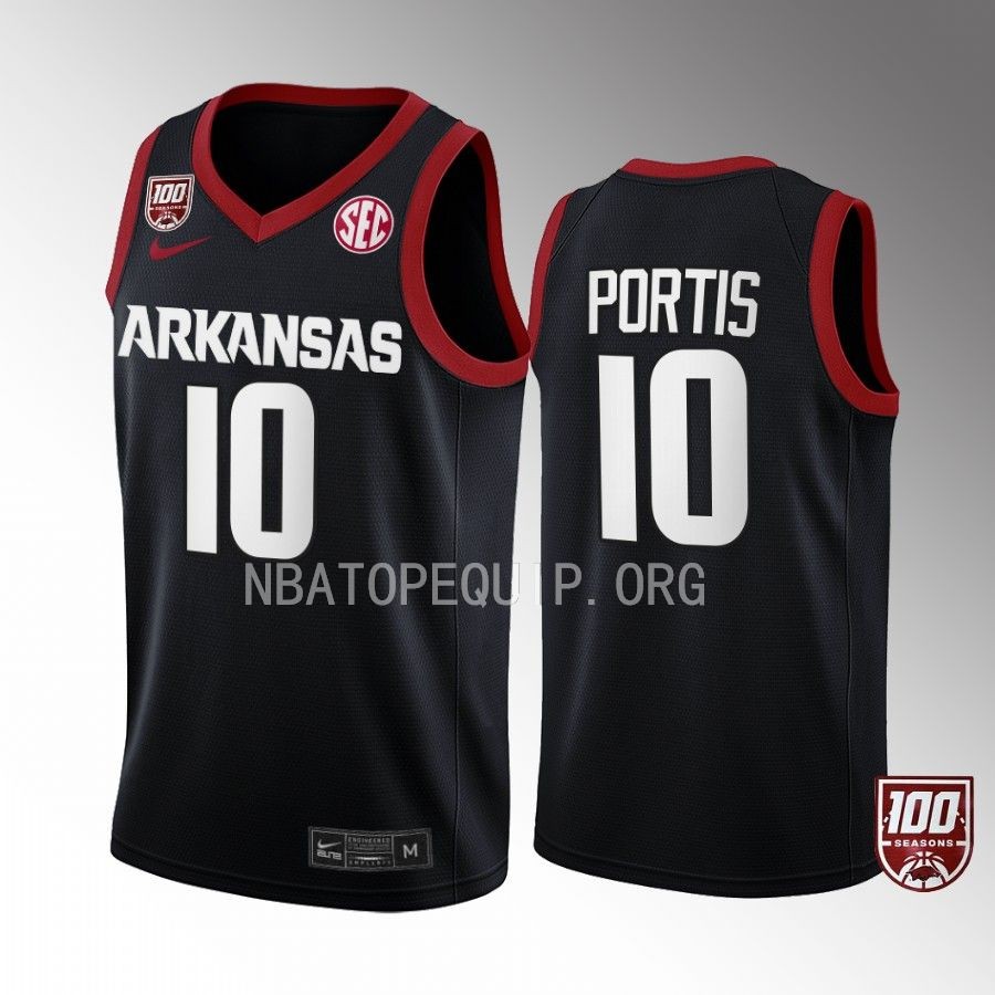 Bobby Portis Arkansas Razorbacks Black Jersey 100 Season College
