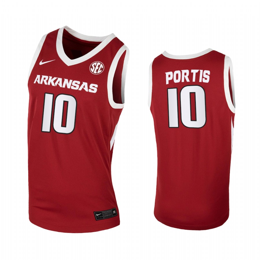 Bobby Portis Arkansas Razorbacks Cardinal Jersey Away 2021 March Madness