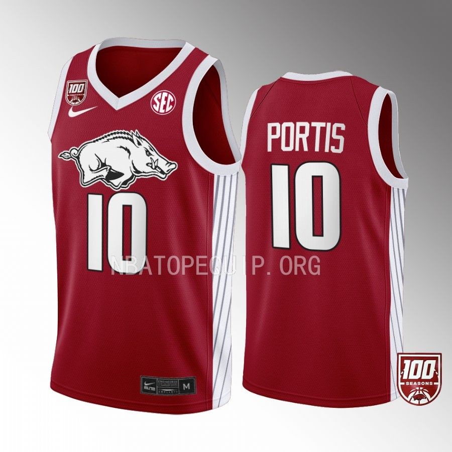 Bobby Portis Arkansas Razorbacks Red Jersey 100 Season College