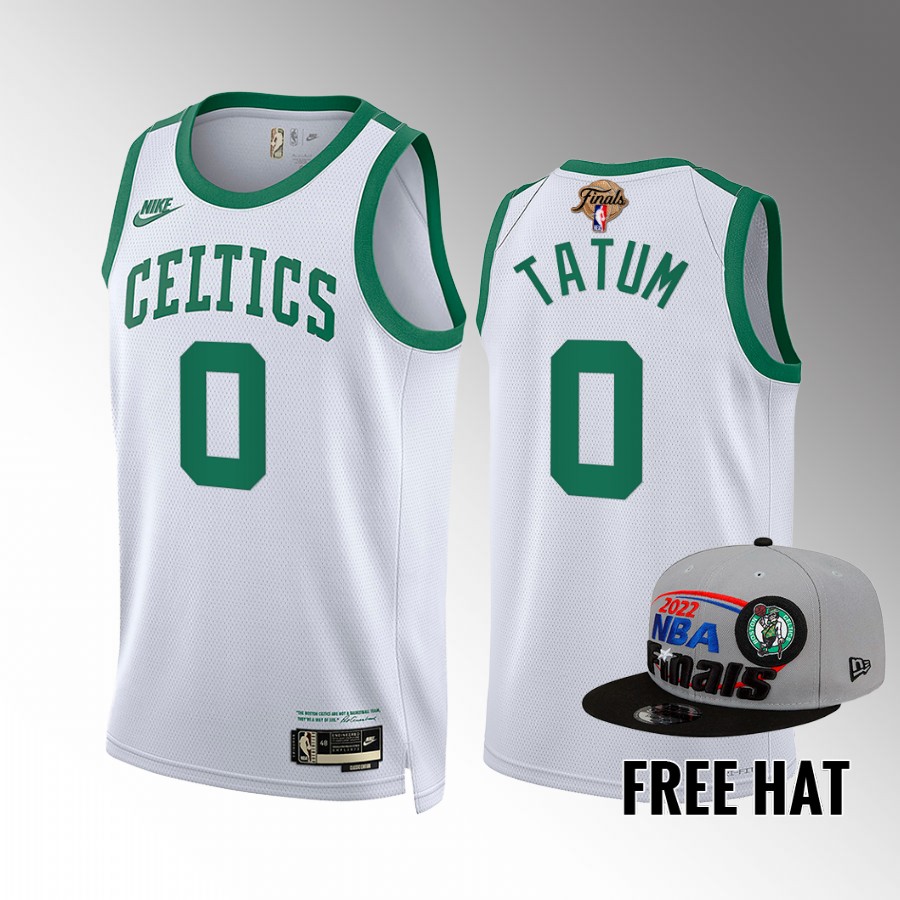Boston Celtics #0 Jayson Tatum 2022 NBA Finals White Jersey Classic Edition