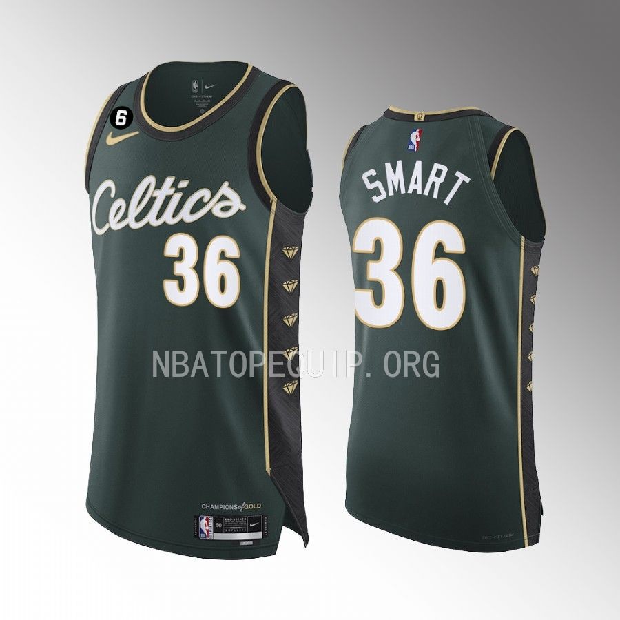 Boston Celtics #36 Marcus Smart Green Jersey 2022-23 City Edition