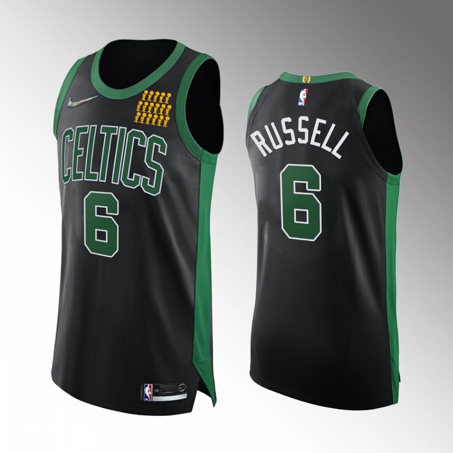 Boston Celtics #6 Bill Russell Black Statement Jersey 11x NBA Champs