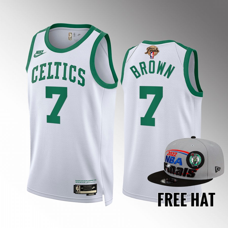 Boston Celtics #7 Jaylen Brown 2022 NBA Finals White Jersey Classic Edition