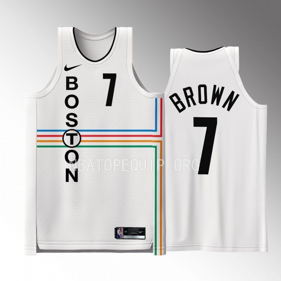 Boston Celtics #7 Jaylen Brown The T White Jersey Special
