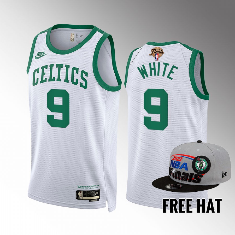 Boston Celtics #9 Derrick White 2022 NBA Finals White Jersey Classic Edition