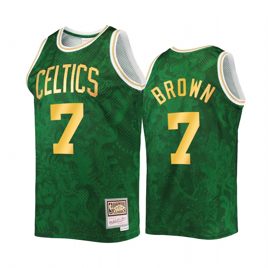 Boston Celtics 2022 Lunar New Year Jaylen Brown Jersey Green Throwback