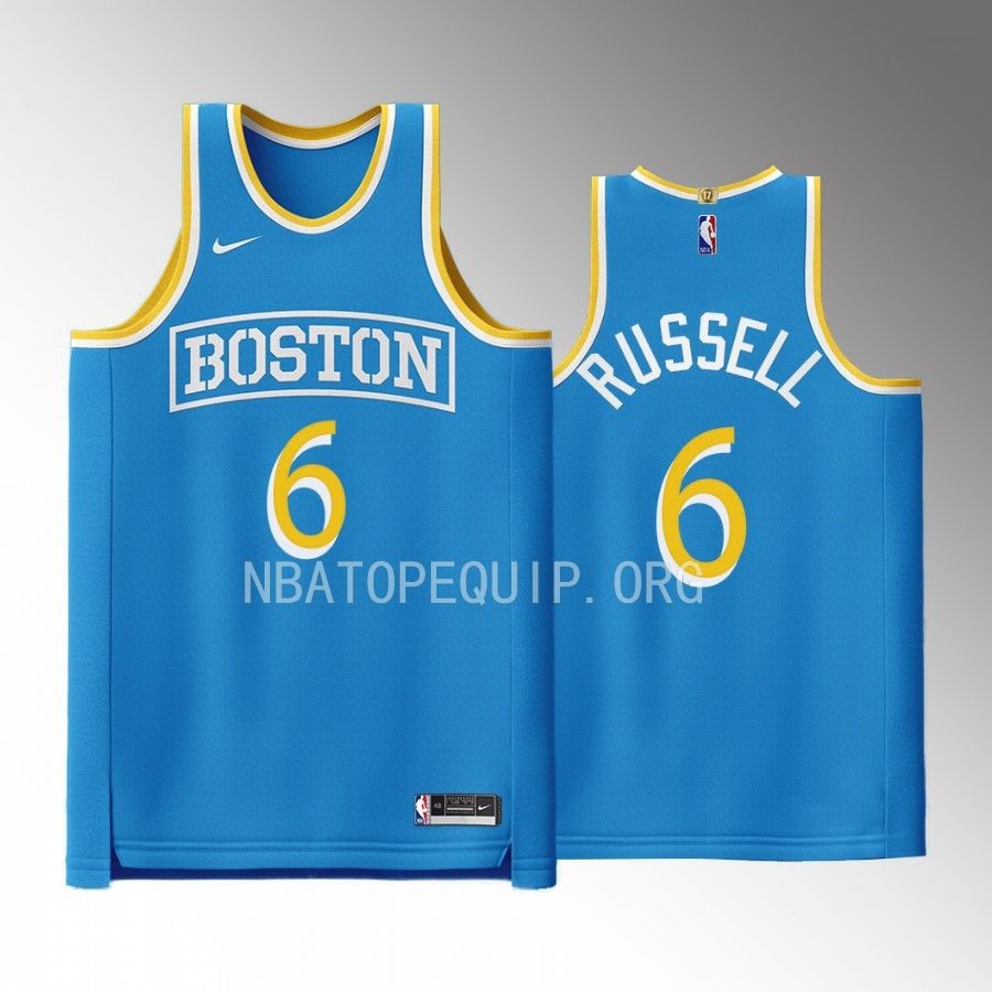 Boston Celtics City Connect Bill Russell Blue #6 Jersey Special Edition