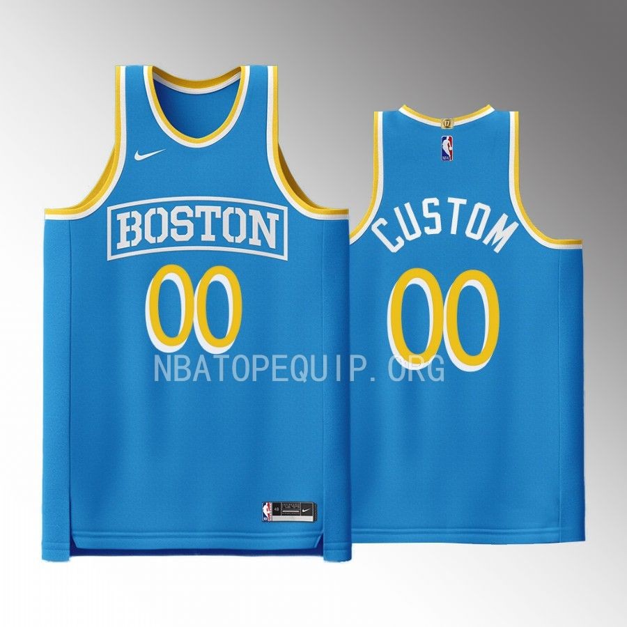 Boston Celtics City Connect Custom Blue #00 Jersey Special Edition