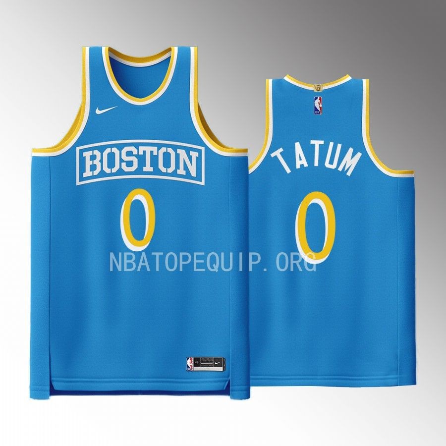 Boston Celtics City Connect Jayson Tatum Blue #0 Jersey Special Edition